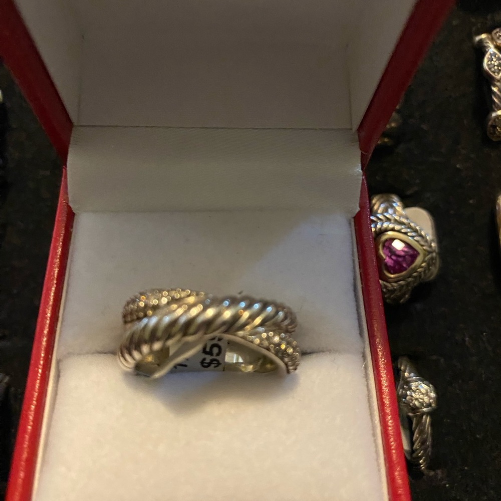 David Yurman Crossover Diamond & Sterling Silver Ring